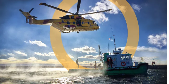 Helicopter Rescue From Fishing Ship